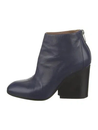 Pre-owned Hermes Milady Leather Boots In Blue