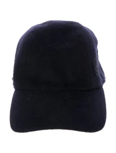 Pre-owned Hermes Miles H Circle Cap In Blue
