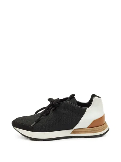 Pre-owned Hermes Miles Low-top Sneakers In Black