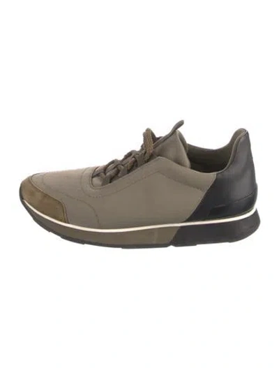 Pre-owned Hermes Miles Sneakers In Green
