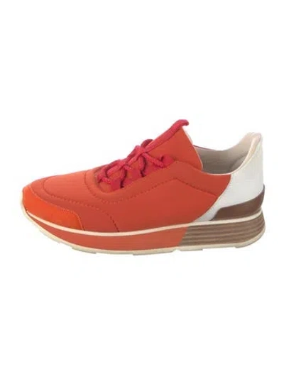 Pre-owned Hermes Miles Sneakers In Orange