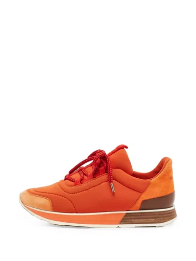 Pre-owned Hermes Miles Sneakers In Orange