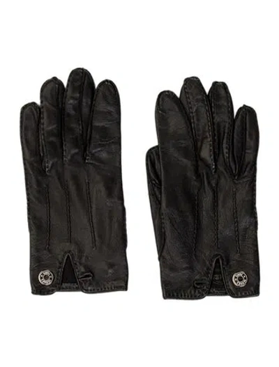 Pre-owned Hermes Milo Clou De Selle Gloves In Black