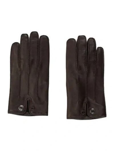 Pre-owned Hermes Milo Clou De Selle Gloves In Brown