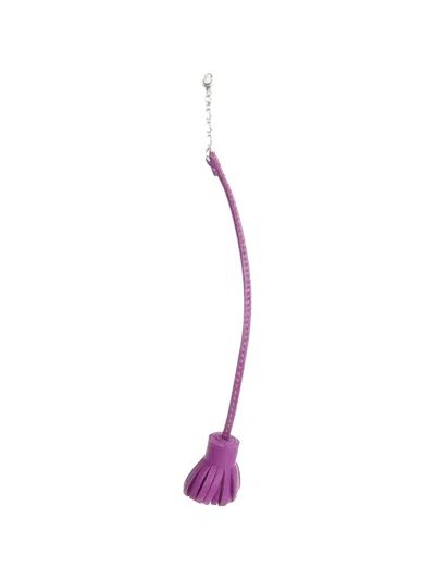Pre-owned Hermes Milo Leather Tassel Page Marker In Purple