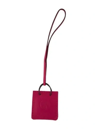 Pre-owned Hermes Milo Shopping Bag Charm In Pink