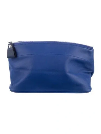 Pre-owned Hermes Milo Tohubohu Pm Pouch In Blue