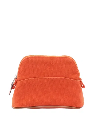 Pre-owned Hermes Mini 15 Bolide Pouch In Orange