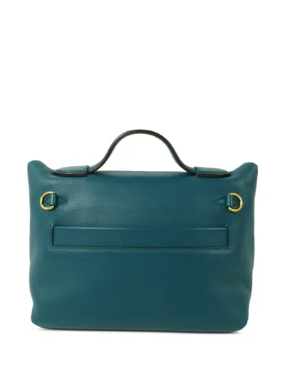 Pre-owned Hermes Mini 24/24 Two-way Handbag In Blue