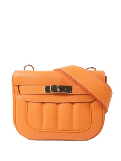 Pre-owned Hermes Mini Berline Shoulder Bag In Orange