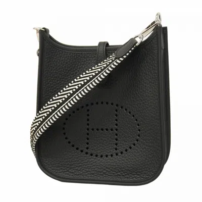 Pre-owned Hermes Mini Black Taurillon Clemence Leather Shoulder Bag ()