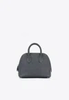Hermes Mini Bolide 1923 In Ardoise Evercolor Leather With Palladium Hardware In Gray