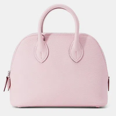 Pre-owned Hermes Mini Bolide 1923 Rose Darling Chevre Myzore Goatskin Bag In Pink