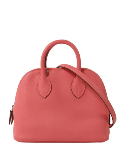 Pre-owned Hermes Mini Bolide 1923 Tote Bag In Pink