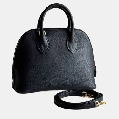 Pre-owned Hermes Mini Bolide Black With Gold Hardware Chevre Leather K Stamp