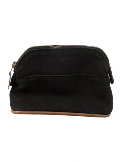 Pre-owned Hermes Mini Bolide Travel Cosmetic Pouch In Black