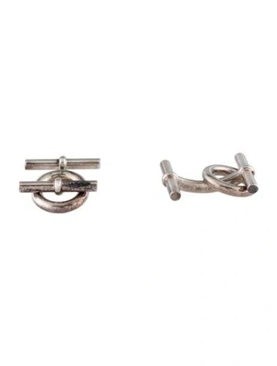 Pre-owned Hermes Mini Chaine D'ancre Cufflinks In Multi