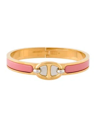 Pre-owned Hermes Mini Clic Chaine D'ancre Bangle Bracelet, 6.25" In Multi