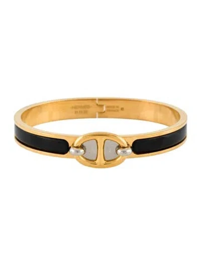 Pre-owned Hermes Mini Clic Chaine D'ancre Bangle Bracelet, 6.75" In Multi