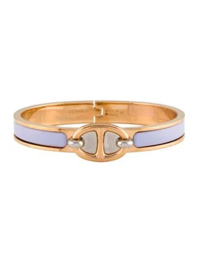 Pre-owned Hermes Mini Clic Chaine D'ancre Bracelet, 6" In Multi