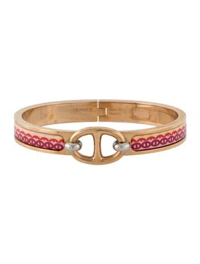 Pre-owned Hermes Mini Clic Chaine D'ancre Bracelet, 6.25" In Multi