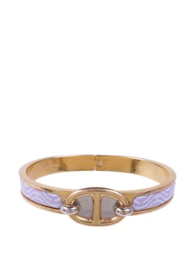 Pre-owned Hermes Mini Clic Chaine D'ancre Bracelet In Gold