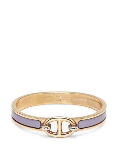 Pre-owned Hermes Mini Clic Chaîne D'ancre Bracelet In Gold