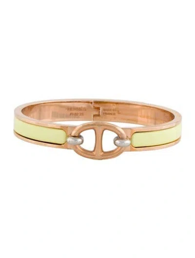 Pre-owned Hermes Mini Clic Chaine D'ancre Bracelet In Green
