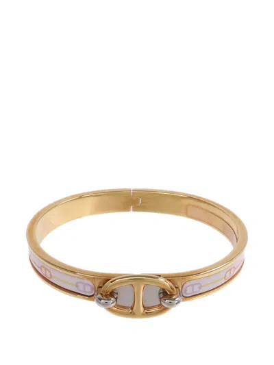 Pre-owned Hermes Mini Clic Chaine D'ancre Enamel Bracelet In Gold