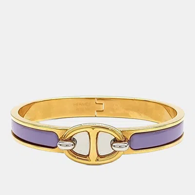 Pre-owned Hermes Mini Clic Chaîne D'ancre Gold Bracelet