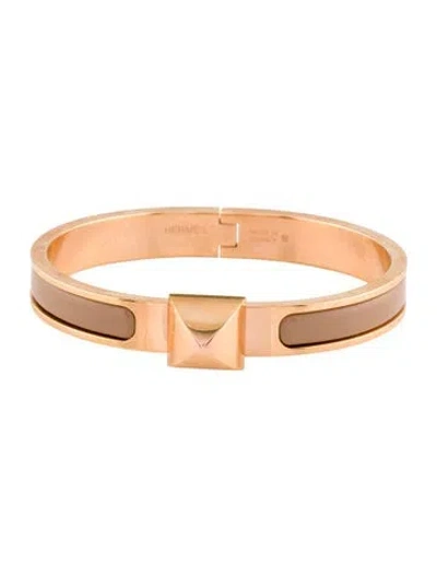 Pre-owned Hermes Mini Clic Medor Bangle Bracelet, 6" In Multi