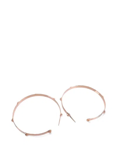 Pre-owned Hermes Mini Clous Hoop Earrings In Pink
