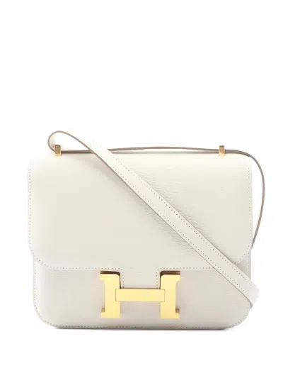Pre-owned Hermes Mini Constance H-clasp Cross Body Bag In Neutral