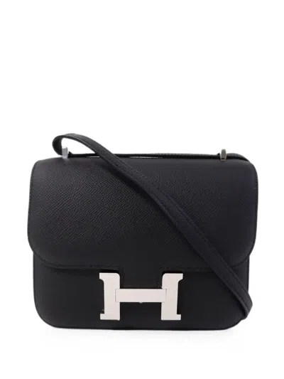 Pre-owned Hermes Mini Constance Shoulder Bag In Black
