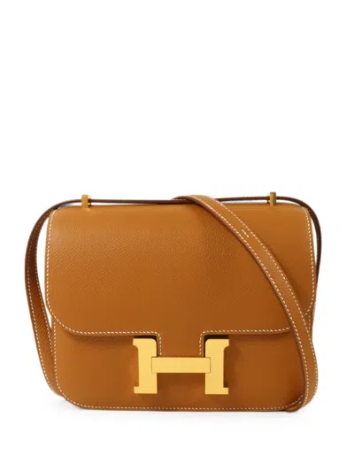 Pre-owned Hermes Mini Constance Shoulder Bag In Brown