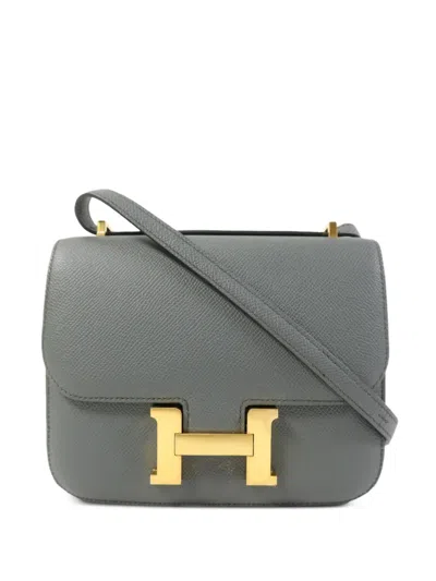 Pre-owned Hermes Mini Constance Shoulder Bag In Gray