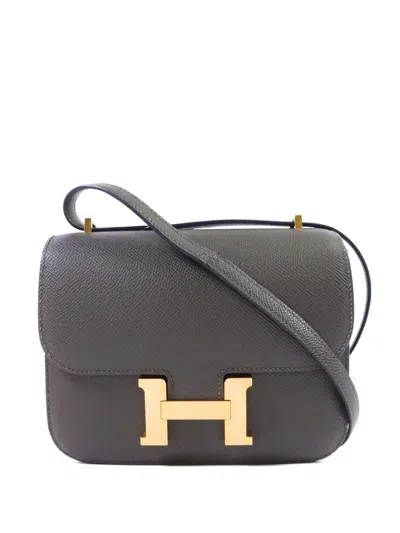 Pre-owned Hermes Mini Constance Shoulder Bag In Gray