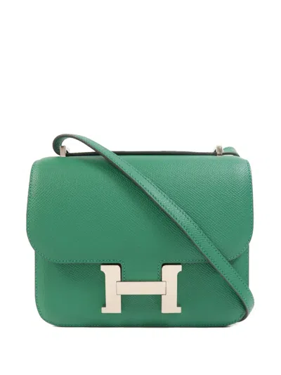 Pre-owned Hermes Mini Constance Shoulder Bag In Green