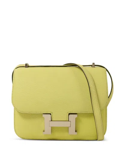 Pre-owned Hermes Mini Constance Shoulder Bag In Yellow