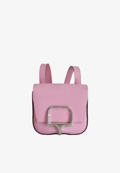 Hermes Mini Della Cavalleria In Mauve Sylvestre Epsom With Palladium Hardware In Purple