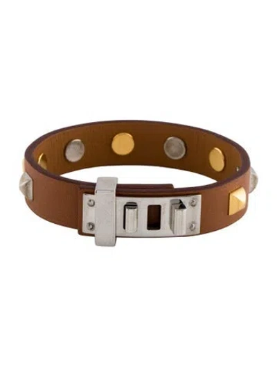 Pre-owned Hermes Mini Dog Clous Carres Wrap Bracelet In Multi
