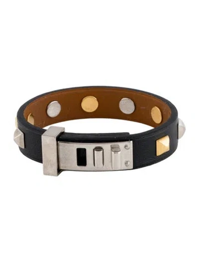 Pre-owned Hermes Mini Dog Clous Carres Wrap Bracelet In Multi