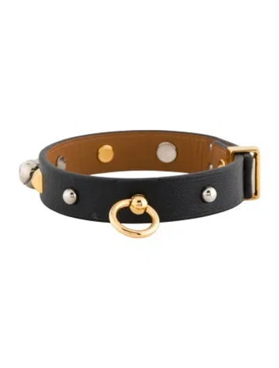 Pre-owned Hermes Mini Dog Mix Leather Wrap Bracelet In Multi