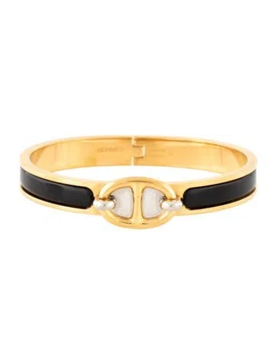 Pre-owned Hermes Mini Enamel Clic Chaine D'ancre Bracelet, 6.25" In Multicolor
