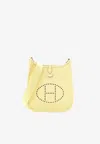 Hermes Mini Evelyne 16 Amazone In Jaune Milton Clemence Leather With Palladium Hardware In Jaune Milton