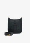 Hermes Mini Evelyne 16 In Caban Taurillon Clemence With Gold Hardware In Black