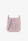 Hermes Mini Evelyne 16 In Mauve Pale Clemence Leather With Palladium Hardware In Purple