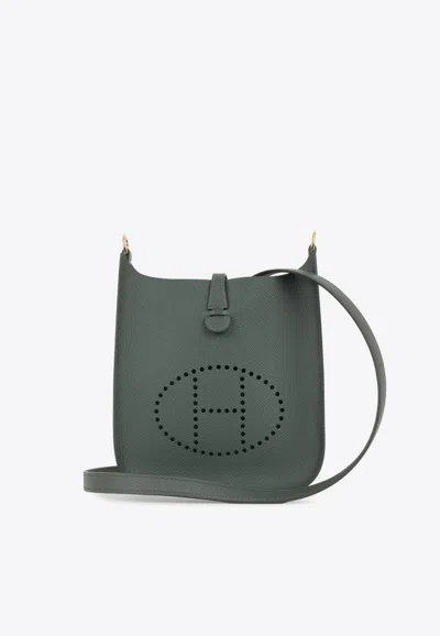 Hermes Mini Evelyne 16 Sellier In Vert Mangrove Epsom With Gold Hardware In Green