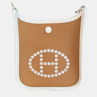 Pre-owned Hermes Mini Evelyne In Canvas W Stamp Ref 0716004 In Brown