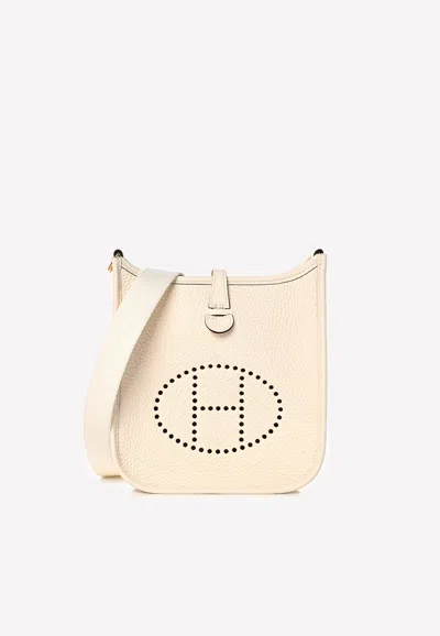 Hermes Mini Evelyne In Nata Taurillon Clemence With Gold Hardware